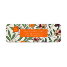 RETURADRESSETIKETT: WILLIAM MORRIS: BLOMMIGT