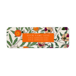 RETURADRESSETIKETT: WILLIAM MORRIS: BLOMMIGT RETURADRESS ETIKETT