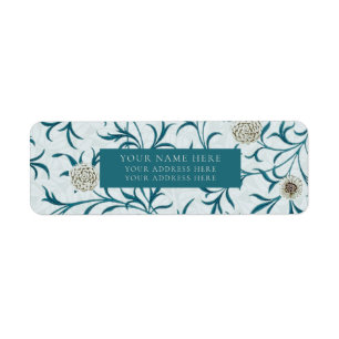 RETURADRESSETIKETT: WILLIAM MORRIS: BLOMMIGT RETURADRESS ETIKETT