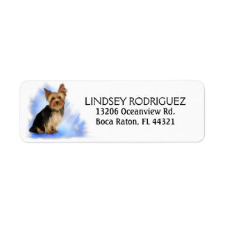 Returadressetikett - Yorkie Yorkshire Terrier Returadress Etikett