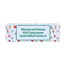 Returadressetiketter för retur-julillustrationer returadress etikett
