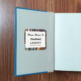 Returdekal för bibliotek Bok Fyrkantigt Klistermärke