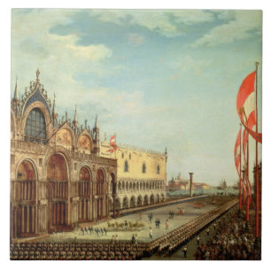 Returen av Stet Mark gå i skaror till Venedig Kakelplatta