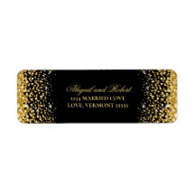 Returetikett för Black Luxury Guld Glitter