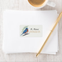 Returetikett för blåfågel