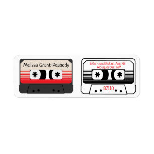 Returetikett för Cassette Mix Tape Adress Returadress Etikett