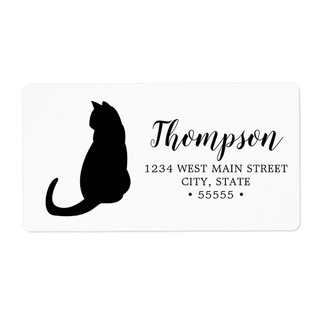 Returetikett för Cute Black Cat Fraktsedel (Framsidan)