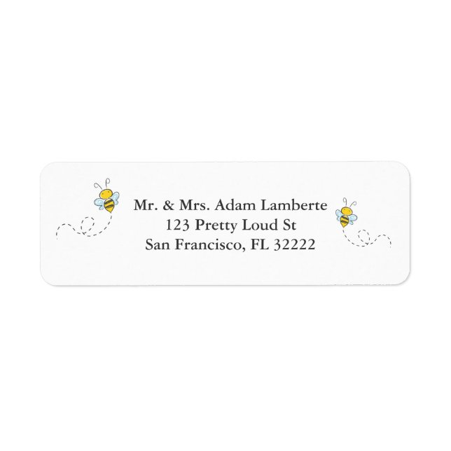 Returetikett för Cute Humla Anpassningsbar Adress Returadress Etikett (Framsidan)