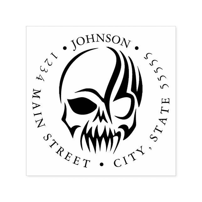 Returetikett för humant skal och stamtatuering Pir Självfärgande Stämpel (Design)