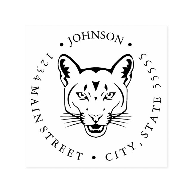 Returetikett för Lejona Puma-kumarberget Självfärgande Stämpel (Design)