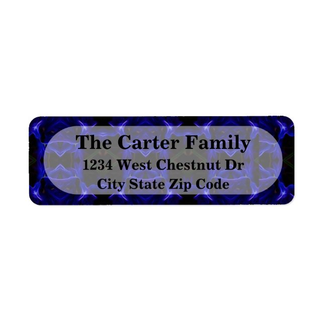 Returetikett för svart och blått kontor i adress returadress etikett (Framsidan)