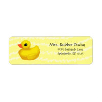Returetiketter av gummi Ducky (i gult)