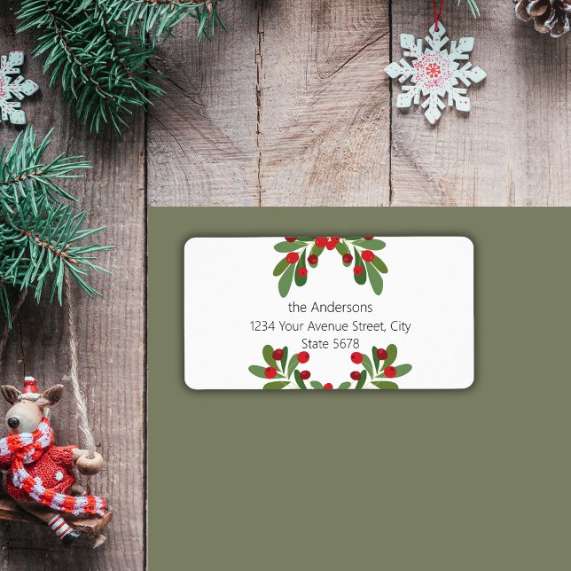 Returetiketter av Merry och Bright Mistletoe Adressetikett (Skapare uppladdad)