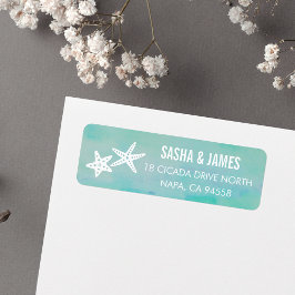 Returetiketter av Starfish Aqua Returadress Etikett