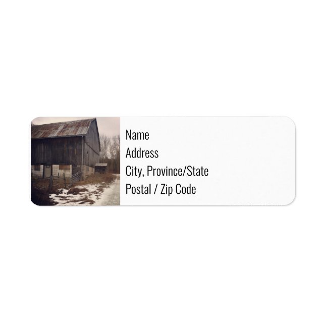 Returetiketter - Barn i vinter Returadress Etikett (Framsidan)