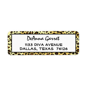 Returetiketter Borta Vild (Cheetah Print) Returadress Etikett