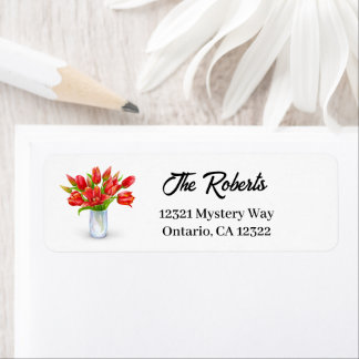 Returetiketter för Anpassade av Tulip White Returadress Etikett