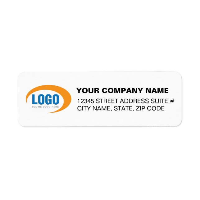 Returetiketter för anpassningsbar Business Logotyp Returadress Etikett (Framsidan)