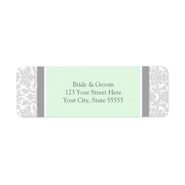 Returetiketter för Anpassningsbarna Mint Grått Brö Returadress Etikett (Framsidan)