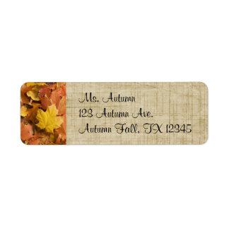 Returetiketter för Autumn Fall Golden Lövs Returadress Etikett