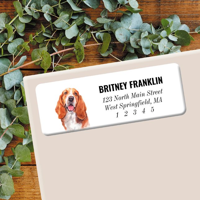 Returetiketter för Basset Hound Returadress Etikett (Skapare uppladdad)