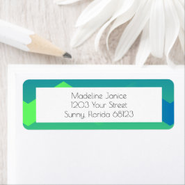 Returetiketter för blå och Grönt Returadress Etikett