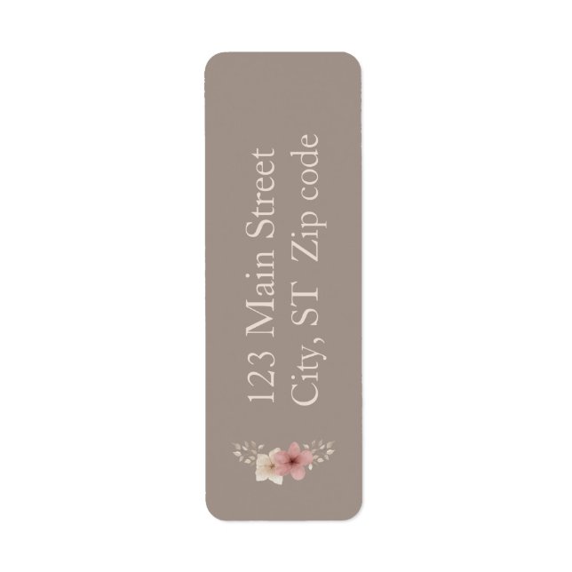 Returetiketter för Blommigt av Rosa Returadress Etikett (Framsidan)
