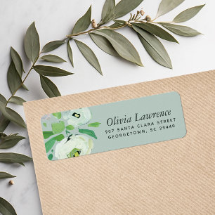 Returetiketter för Blommigt av Rustic Mint-Abstrak Returadress Etikett
