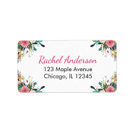 returetiketter för blommigt, vattenfärgblommor adressetikett