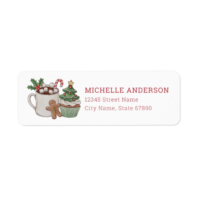 Returetiketter för Cute Jul Sweet Trets Returadress Etikett (Framsidan)