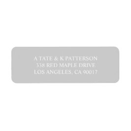 returetiketter för elegant grått-inbjudan returadress etikett