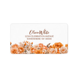 Returetiketter för elegant Orange Ro Blommigt Adressetikett