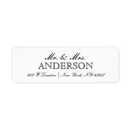 Returetiketter för enkel Elegant Typografi Returadress Etikett