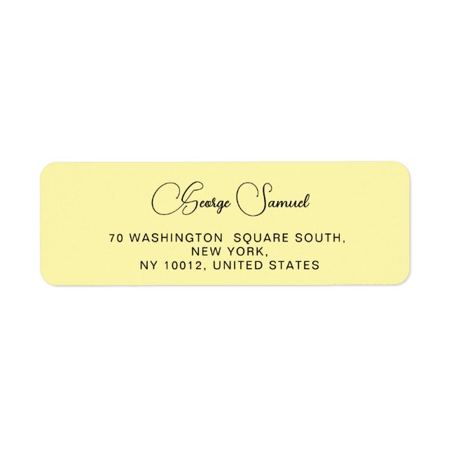 Returetiketter för enkel minimal Anpassningsbar Returadress Etikett (Framsidan)