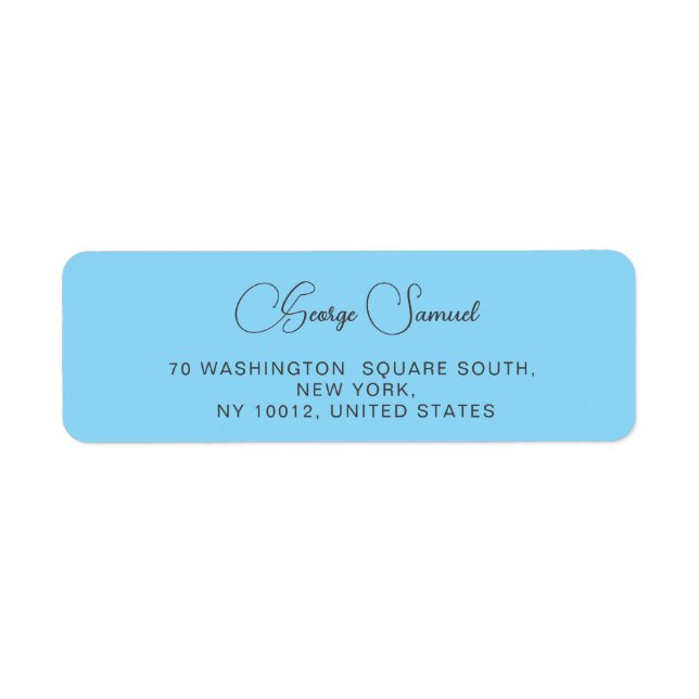 Returetiketter för enkel minimal Anpassningsbar Returadress Etikett (Framsidan)