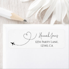 Returetiketter för flygplansfärgrymd returadress etikett