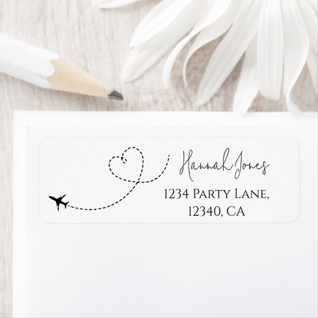 Returetiketter för flygplansfärgrymd returadress etikett (Insitu)