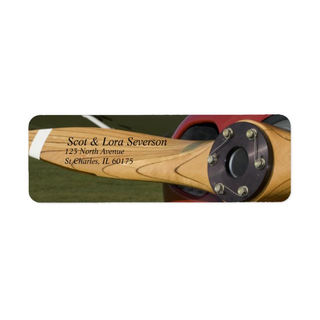 Returetiketter för flygplanspropeller returadress etikett (Framsidan)