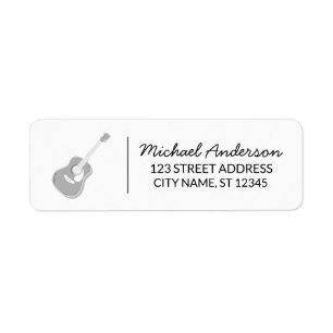 Returetiketter för Guitar-spelare eller musikbutik Returadress Etikett
