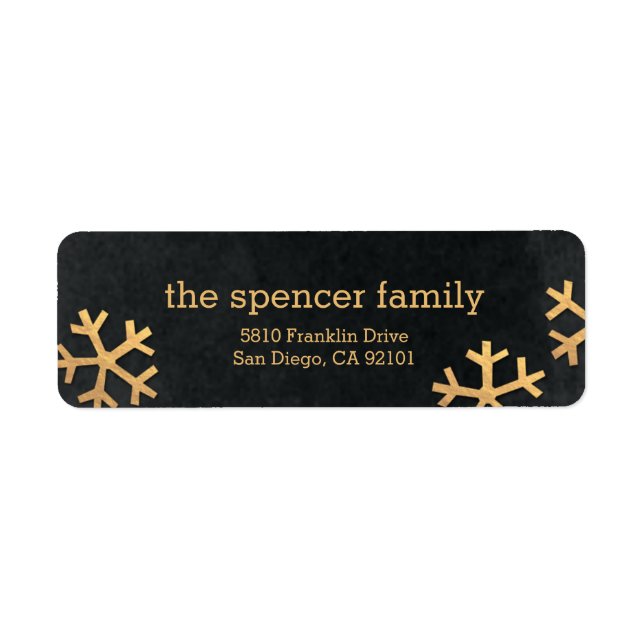 Returetiketter för Helgdag av radikant Snöflingor Returadress Etikett (Framsidan)