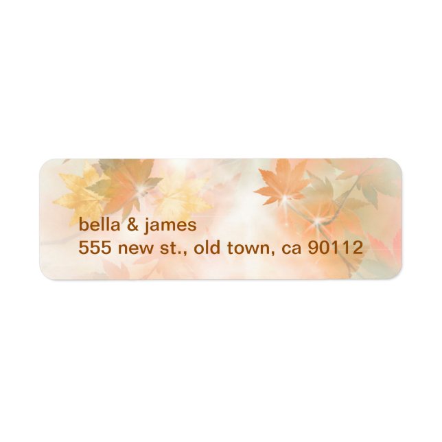 Returetiketter för höstfog returadress etikett (Framsidan)