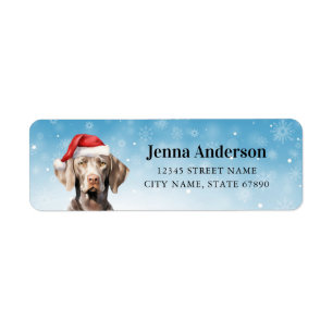 Returetiketter för julWeimaraner-Hund Returadress Etikett