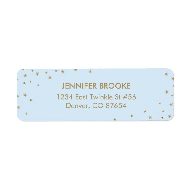 Returetiketter för Lilla stjärna | Blå Returadress Etikett (Framsidan)