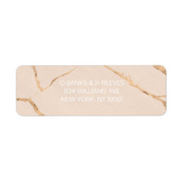 returetiketter för marmoreffekter på rosa och guld returadress etikett
