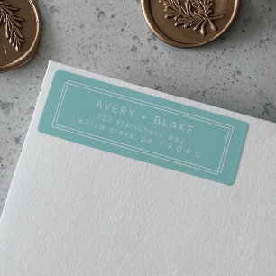 RETURETIKETTER för minimalistisk Mint-Grönt i AVER Returadress Etikett