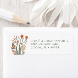 Returetiketter för modern Retro Groovy-Orange Returadress Etikett