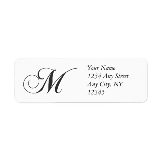 Returetiketter för Monogram M Returadress Etikett