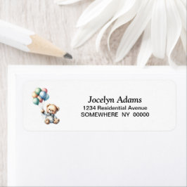 Returetiketter för nalle returadress etikett