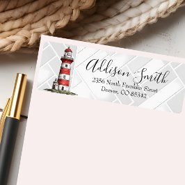 Returetiketter för nautiskt ThLED Light House Returadress Etikett