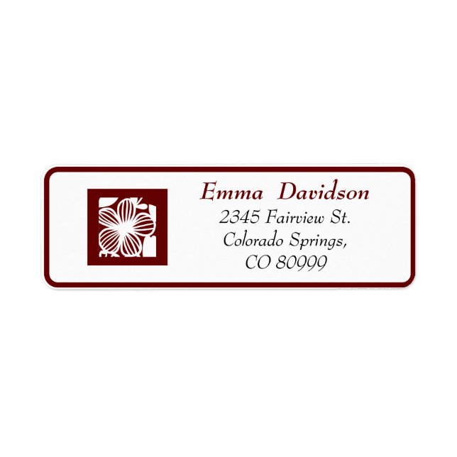 Returetiketter för öppen elegant returadress etikett (Framsidan)